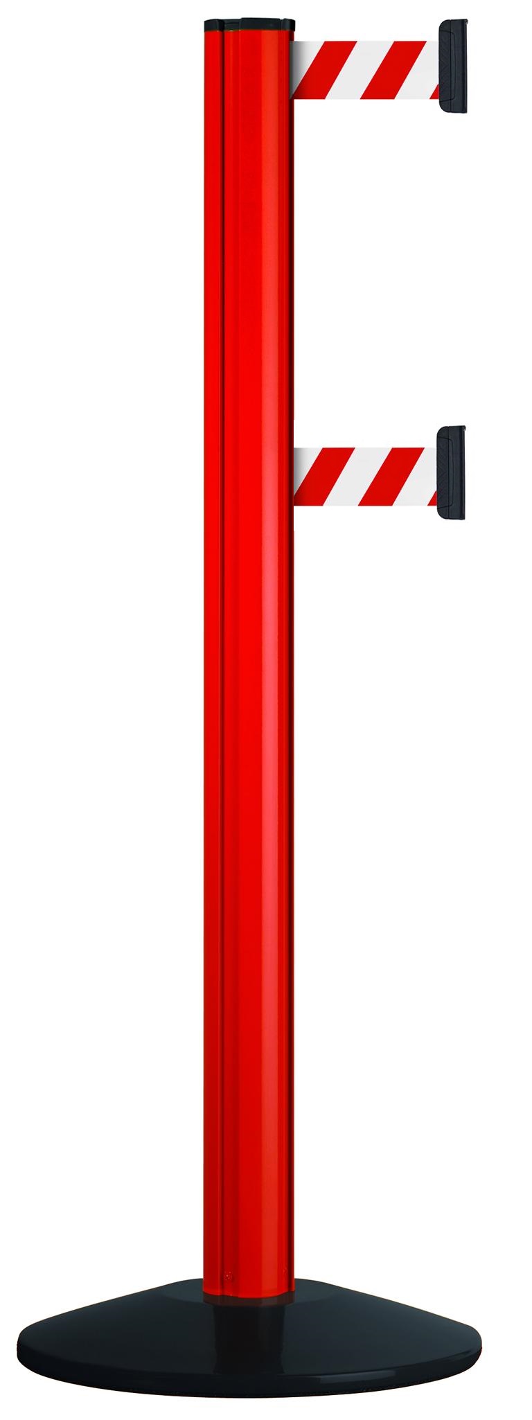 Gurtpfosten -BELTRAC CLASSIC SAFETY DOUBLE-, aus Aluminium, Gurtlänge 2 x 2,3 m