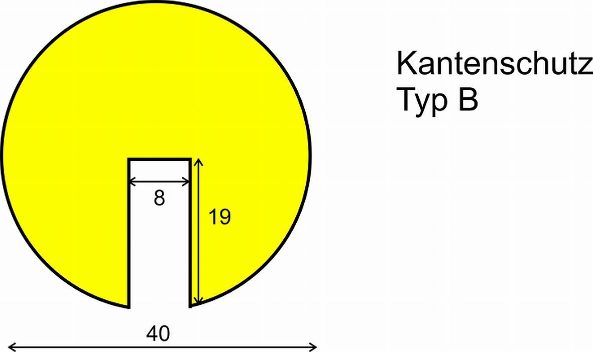 Kantenschutz -KNUFFI®- aus PU, 40x19 mm Typ B