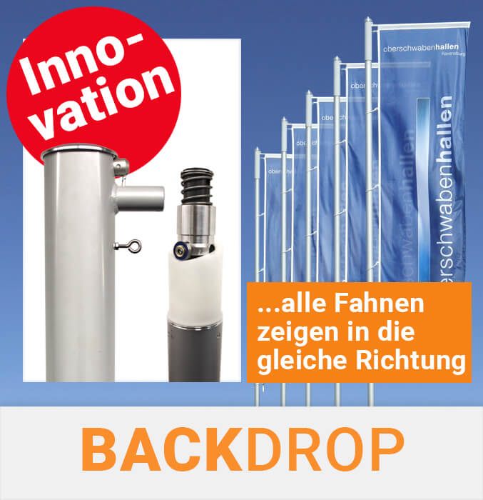 Fahnenmast -MH- mit BACKDROP-System für Ø 90 mm