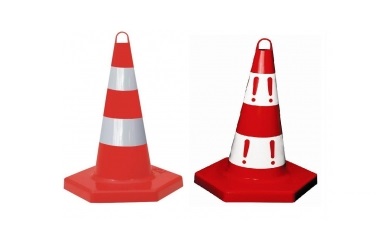 Leitkegel aus PP, Höhe: 500 mm, sechseckig