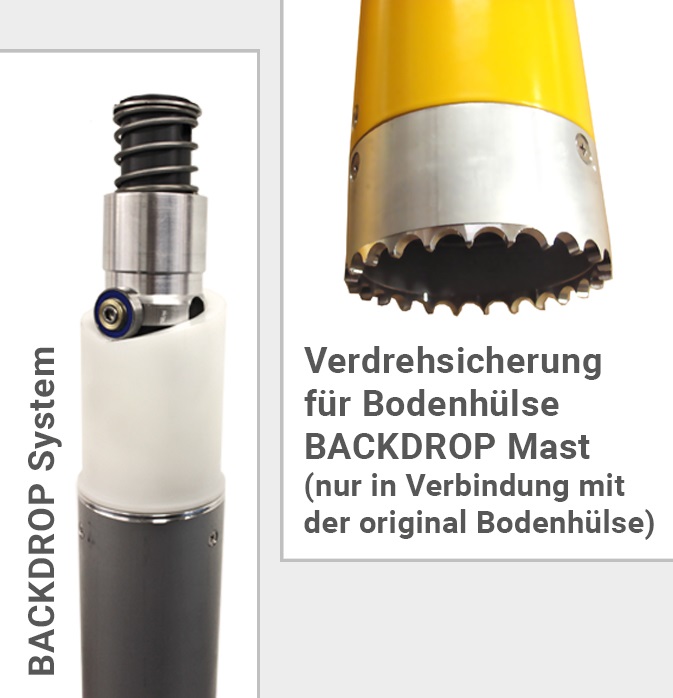 Fahnenmast -MH- mit BACKDROP-System für Ø 90 mm