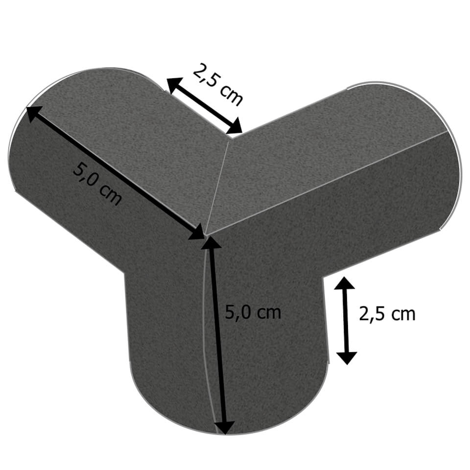 Flexible Schutzecken 3D aus PU, schwarz, selbstklebend