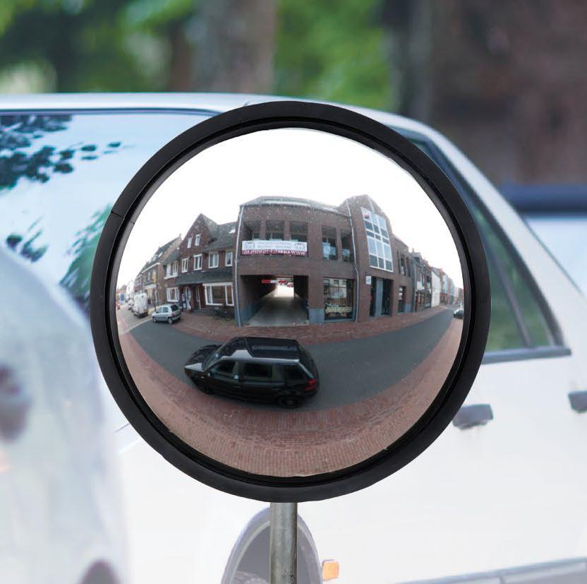 Industriespiegel Ø 60 oder 80 cm, Blickwinkel 180°, schwarzer Rahmen