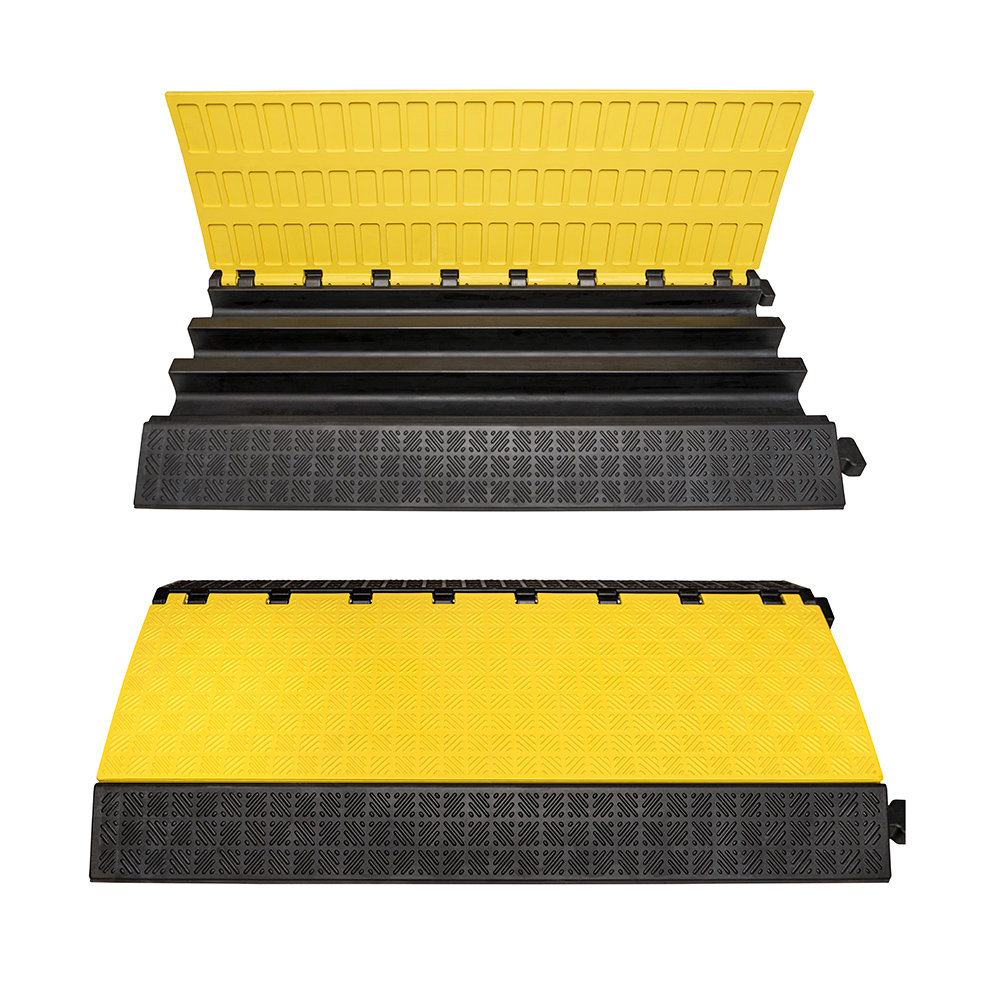 Kabelbrücke | 3 Kanäle | Länge 900 mm | 24 t Achslast