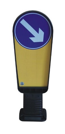 Verkehrsinselbake schwarz, überfahrbar, Breite: 220 mm