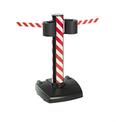 Gurtpfosten -STORETRAC DOUBLE-, aus Aluminium, Gurtlänge 2 x 22 m