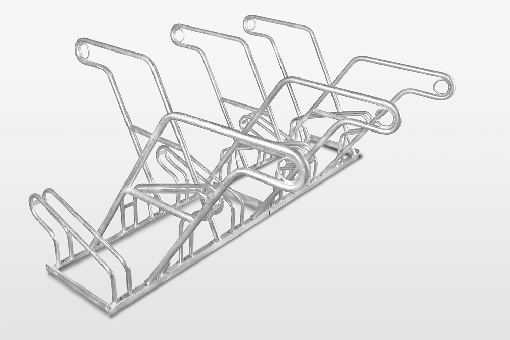 Fahrradständer -NILOS mit Anlehnbügel OHIO-, Radabstand 350 mm, doppelseitig