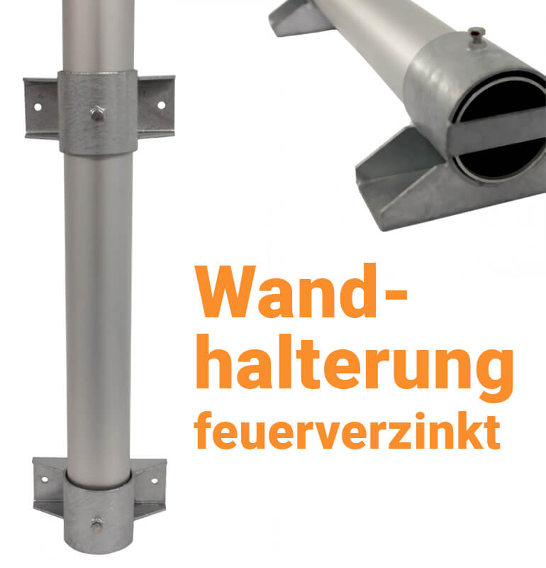 Wandhalterung Stahl für Masten 75 mm 