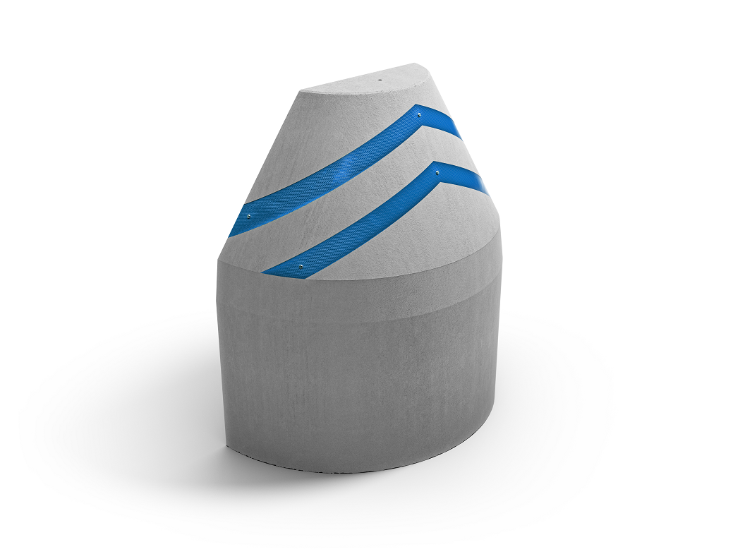 Anfahrschutzpoller Typ IIb 625x1250x1300 mm mit Reflexfolie