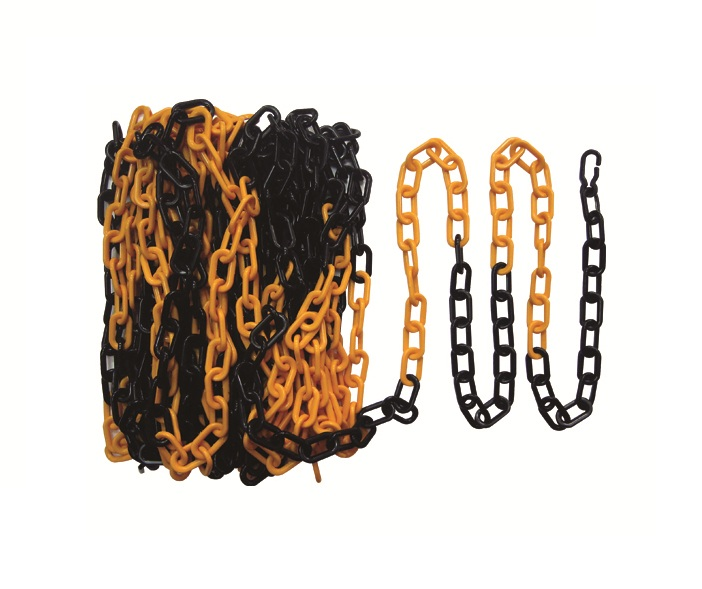 Kunststoffkette 9 mm, Bundlänge 25 m, gelb/schwarz