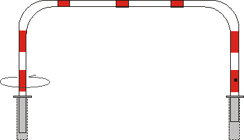 Wegesperre Ø 60 mm, drehbar u. herausnehmbar, Sperrbreite: 1000 mm