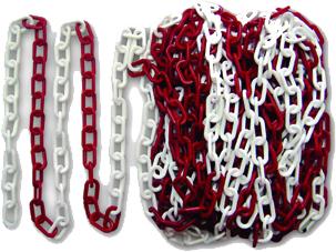 Stahlkette 6 mm, rot/weiss, VE 10 m