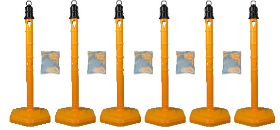 6er Kettenpfostenset Ø 63 mm, gelb