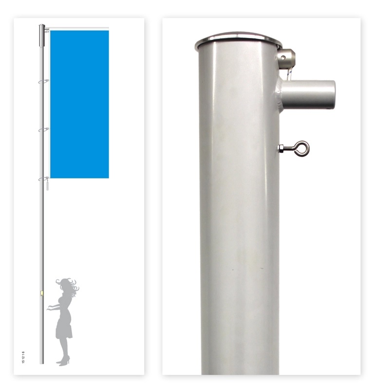 Fahnenmast -MH- mit BACKDROP-System für Ø 90 mm