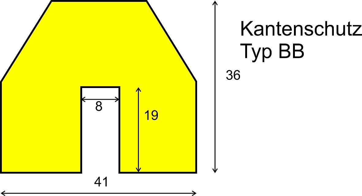 Kantenschutz -KNUFFI®- aus PU, 41x36 mm Typ BB