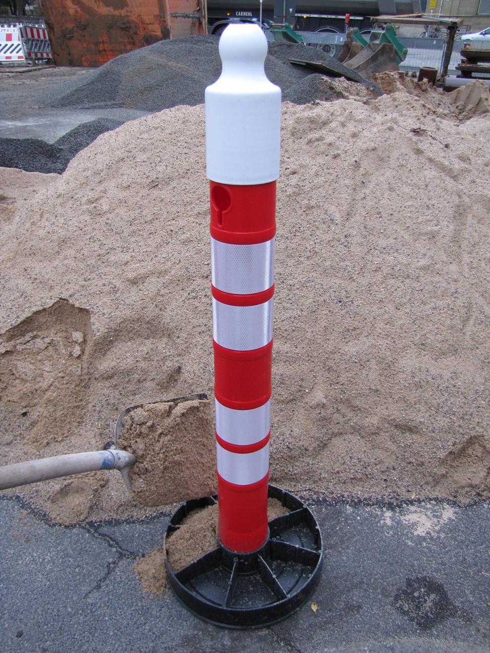 Kettenpfosten Ø 110 mm, gelb/weiss