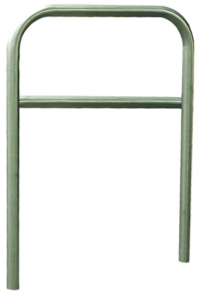 Absperrbügel/Anlehnbügel aus Edelstahl Ø 48 mm, zum Einbetonieren, mit Querholm, Höhe: 1200 mm