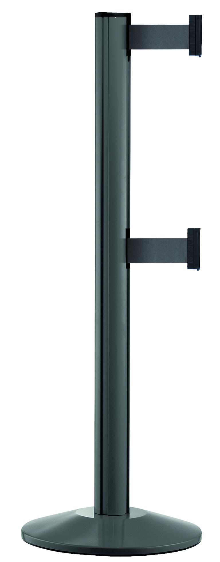 Gurtpfosten -BELTRAC EXTEND DOUBLE-, aus Aluminium, Gurtlänge 2 x 3,7 m