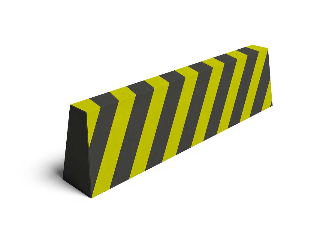 Trapezstein 2500x380x650 mm Schwarz/Gelb lackiert