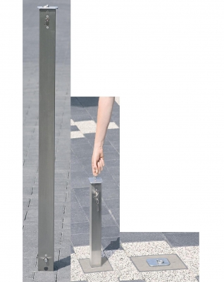 Edelstahlpfosten Ø 70x70 mm versenkbar