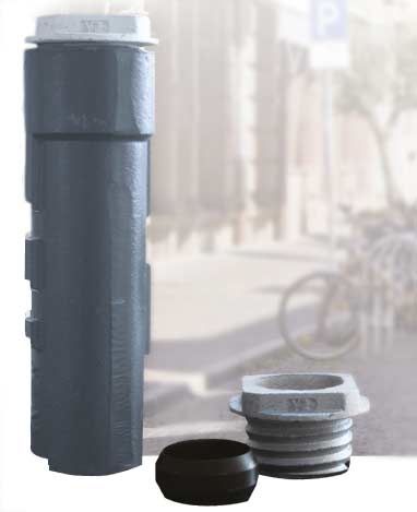 Grauguss Bodenhülse für Rohre 48, 60, 76 mm