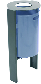 Abfallbehälter -Phoenix-, 45 Liter, aus Stahl, zum Einbetonieren