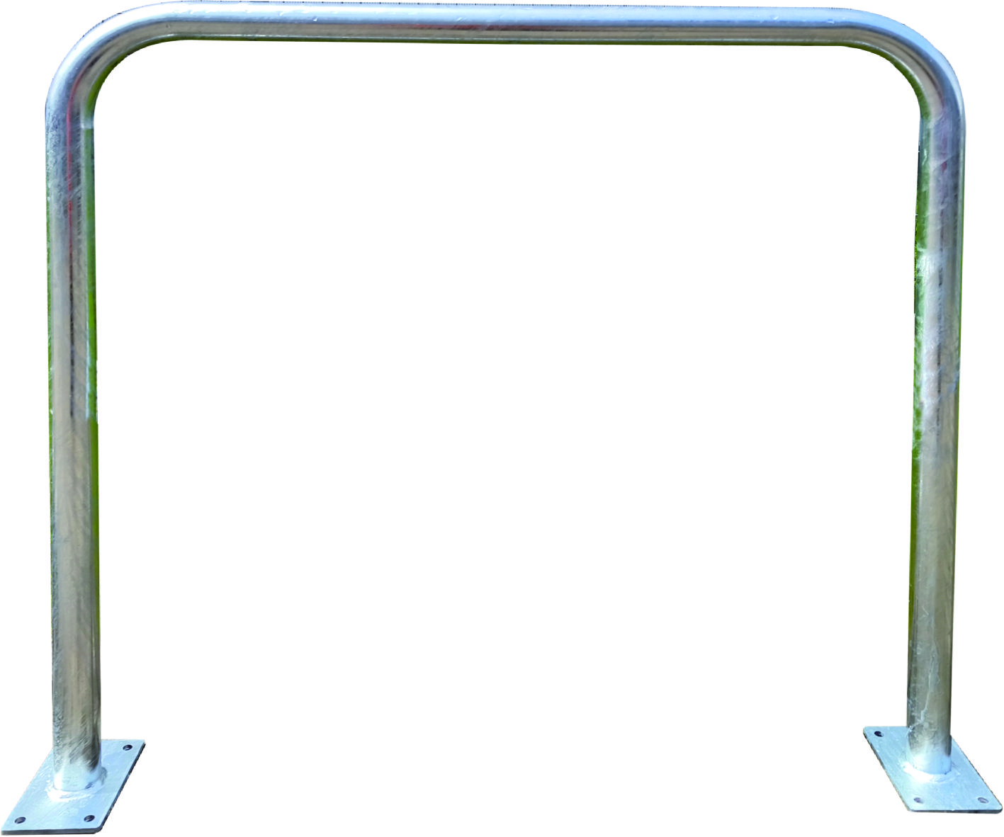 Absperrbügel/Anlehnbügel aus Stahl Ø 76 mm, zum Aufdübeln, ohne Querholm, Höhe: 1 m