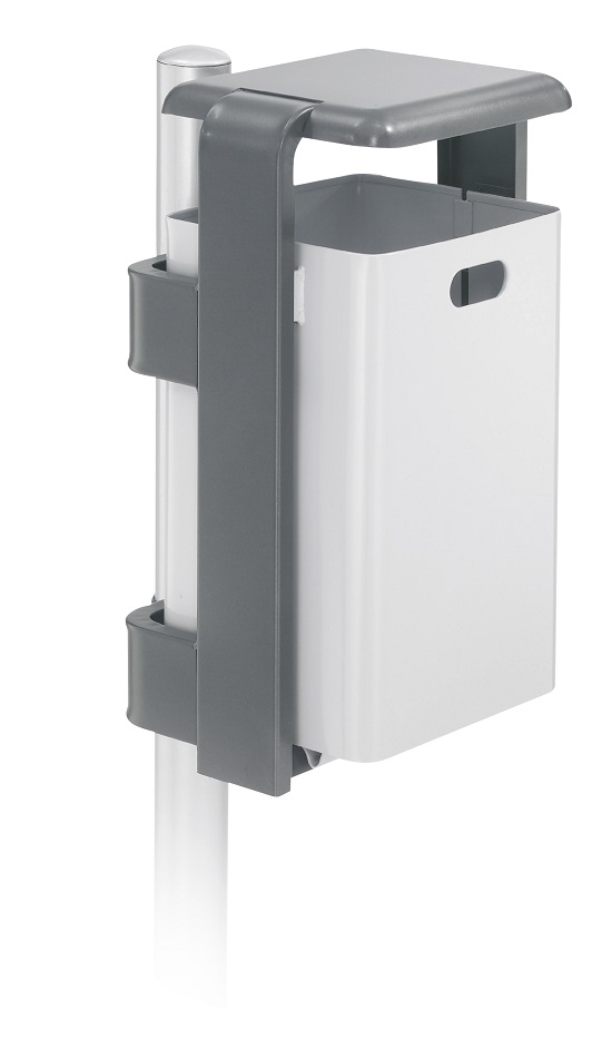 Abfallbehälter -Arial-, 40 Liter, aus Stahl, mit Dach, Wand- oder Pfostenmontage