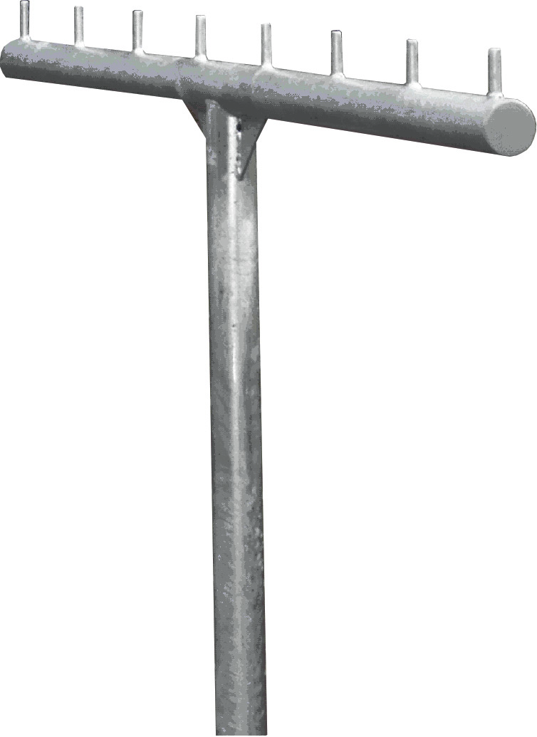 Wäschegerüst T-Form Ø 60 mm aus Stahl, Breite: 1,3 m, Höhe: 2,5 m