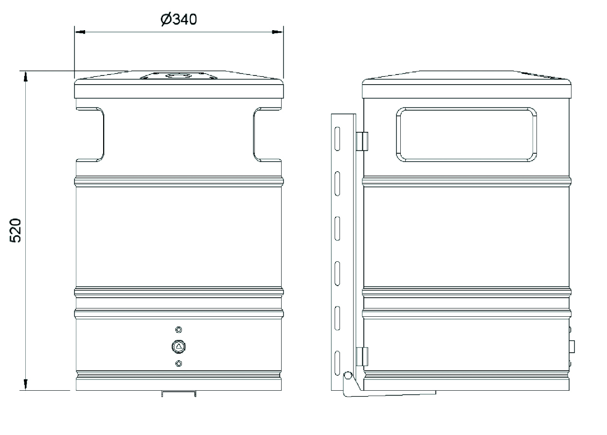 Abfallbehälter -MIKENO-, 40 Liter, aus Stahl