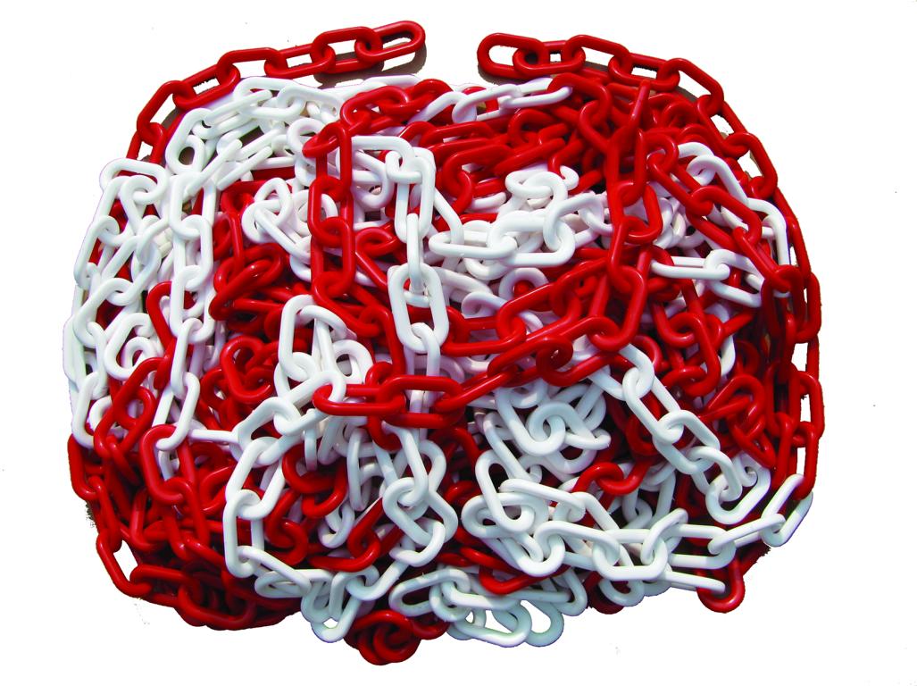 Kunststoffkette 6 mm rot/weiss, VE 30 m