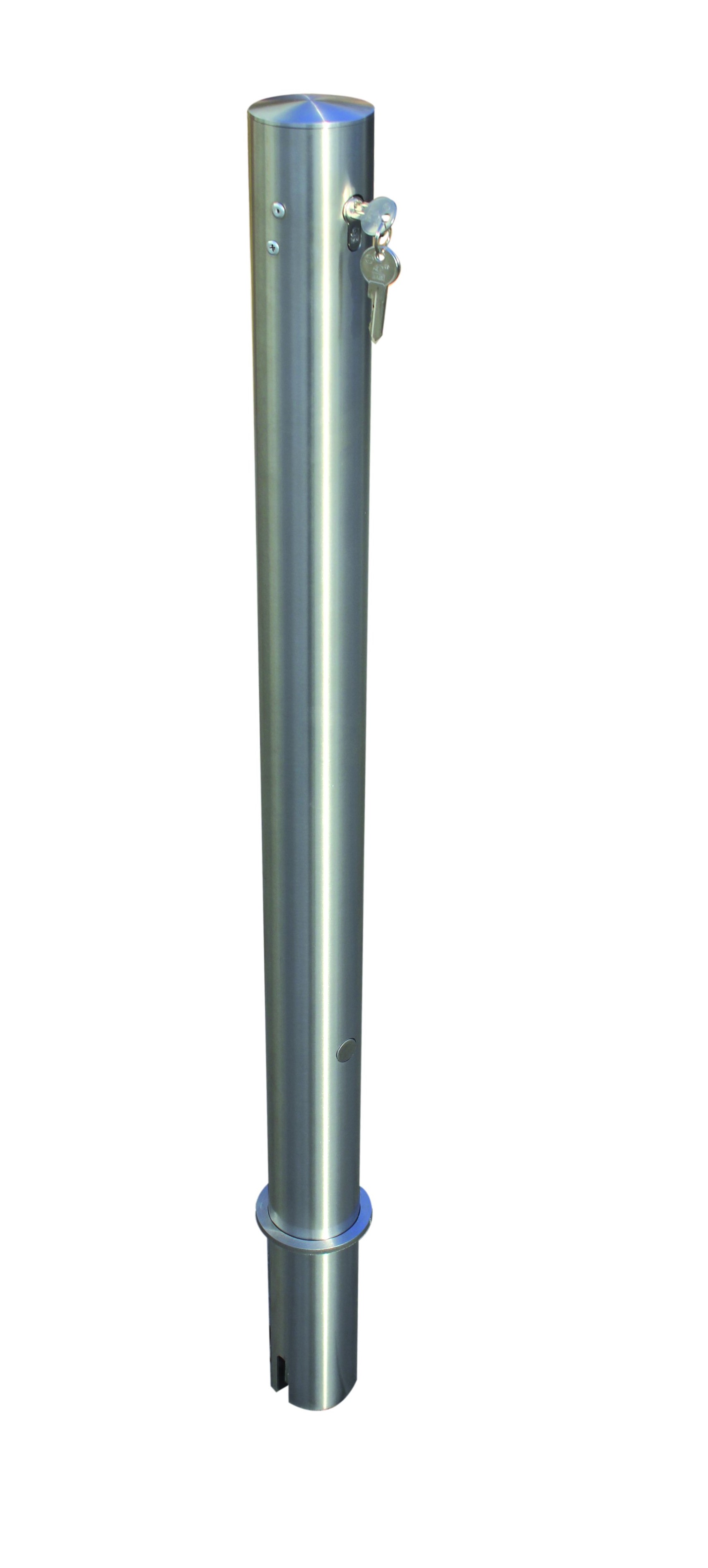 Edelstahlpfosten Ø 76 mm, herausnehmbar durch Halbzylinder