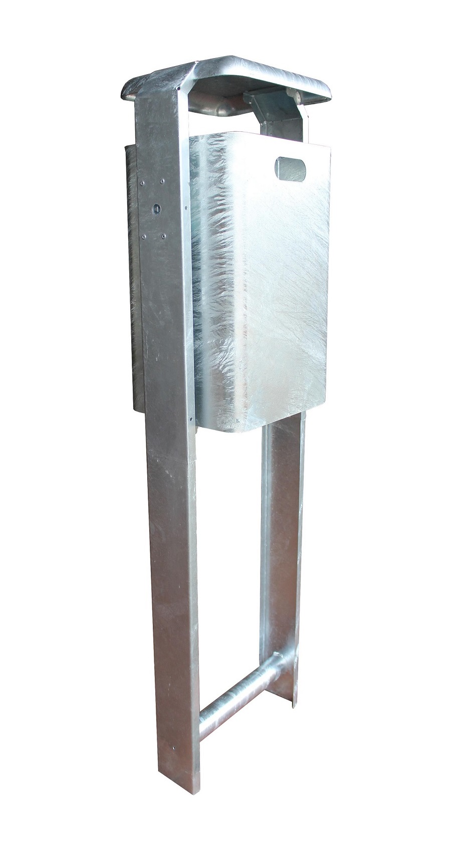 Abfallbehälter -Arial-, 40 Liter, aus Stahl, mit Dach, zum Einbetonieren