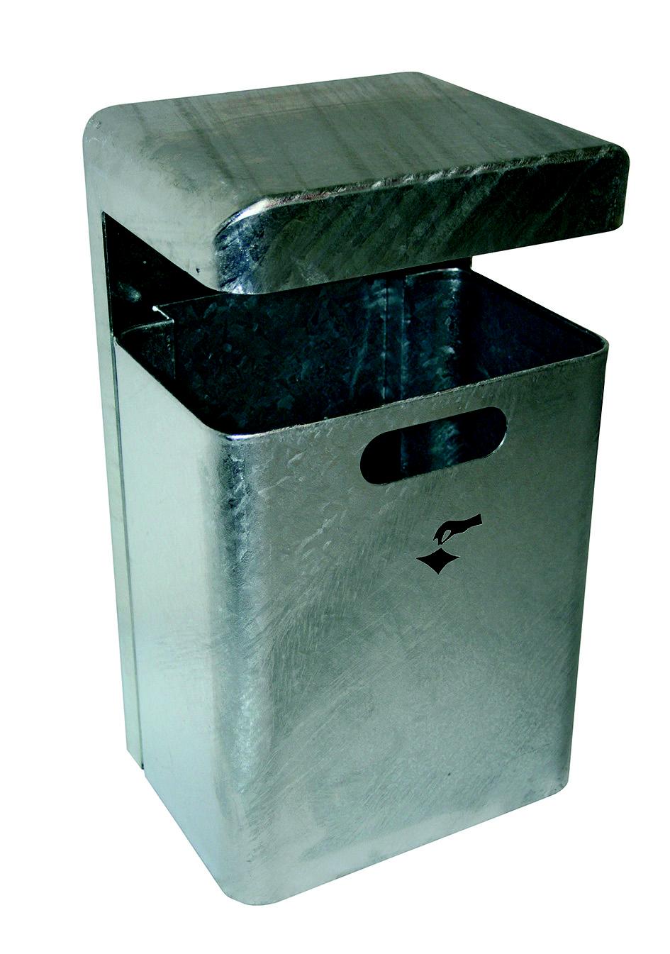 Abfallbehälter -MONDO-, 35 Liter, aus Stahl, mit Haube