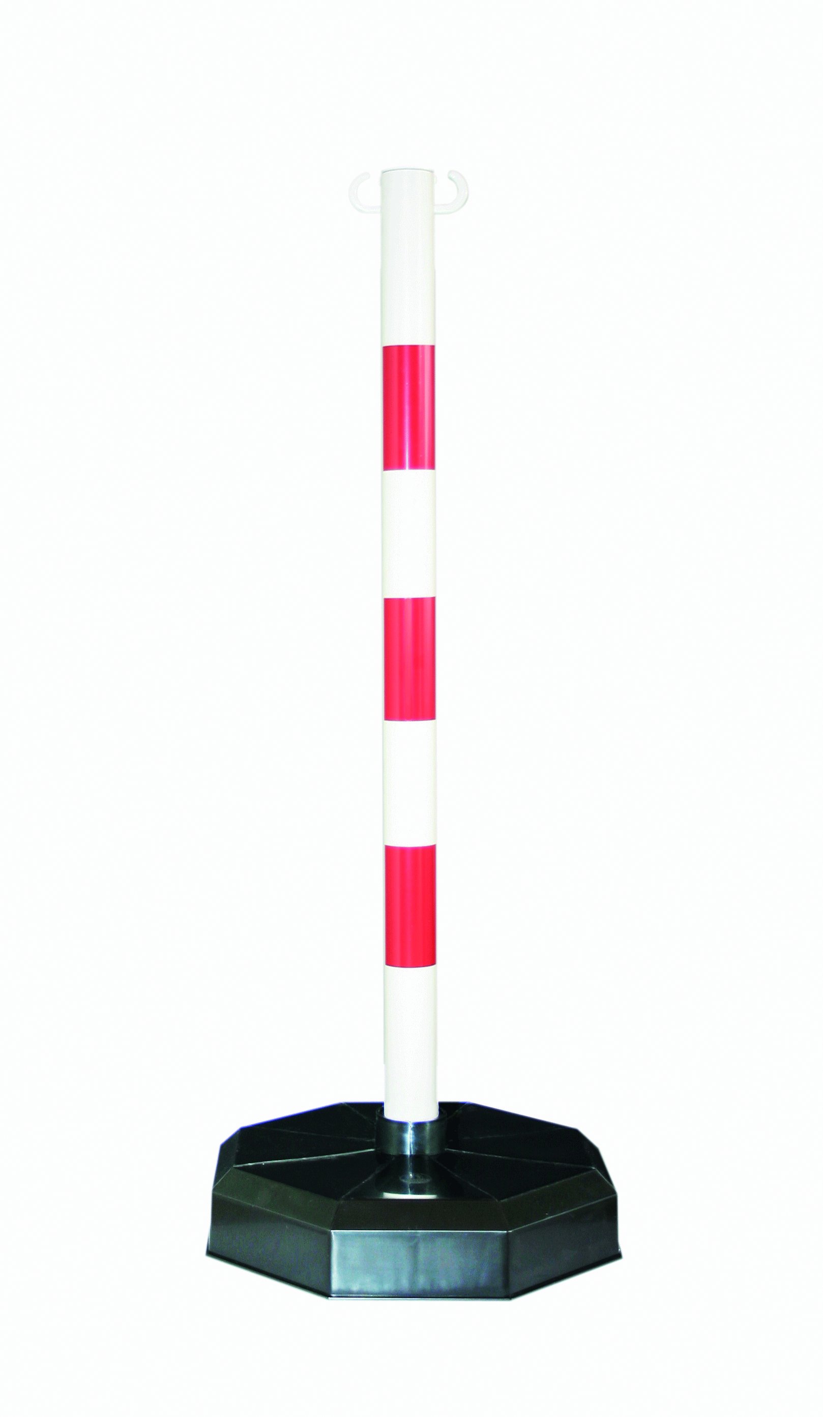 Kettenpfosten Ø 48 mm, weiss/rot