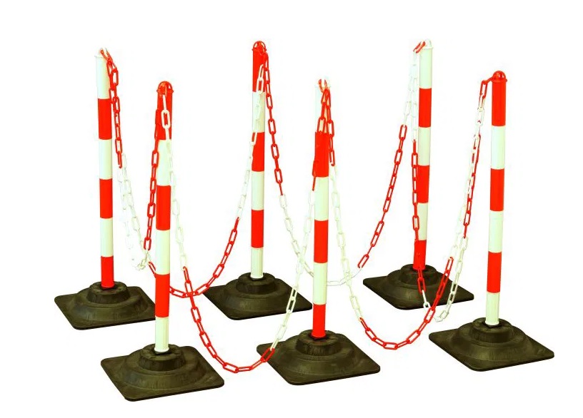 Kettenpfosten EcoMax als 6er Set und 10 m Kunststoffkette