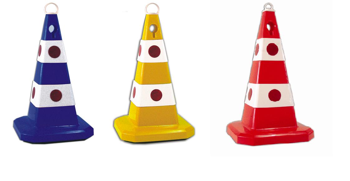 Leitkegel aus PP mit Zusatzfuß, Höhe: 613 mm