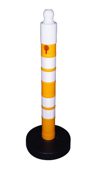 Kettenpfosten Ø 110 mm, gelb/weiss