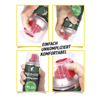 Ampere Kreidespray trig-a-cap® chalk, 1 Karton mit 12 Dosen a 500 ml