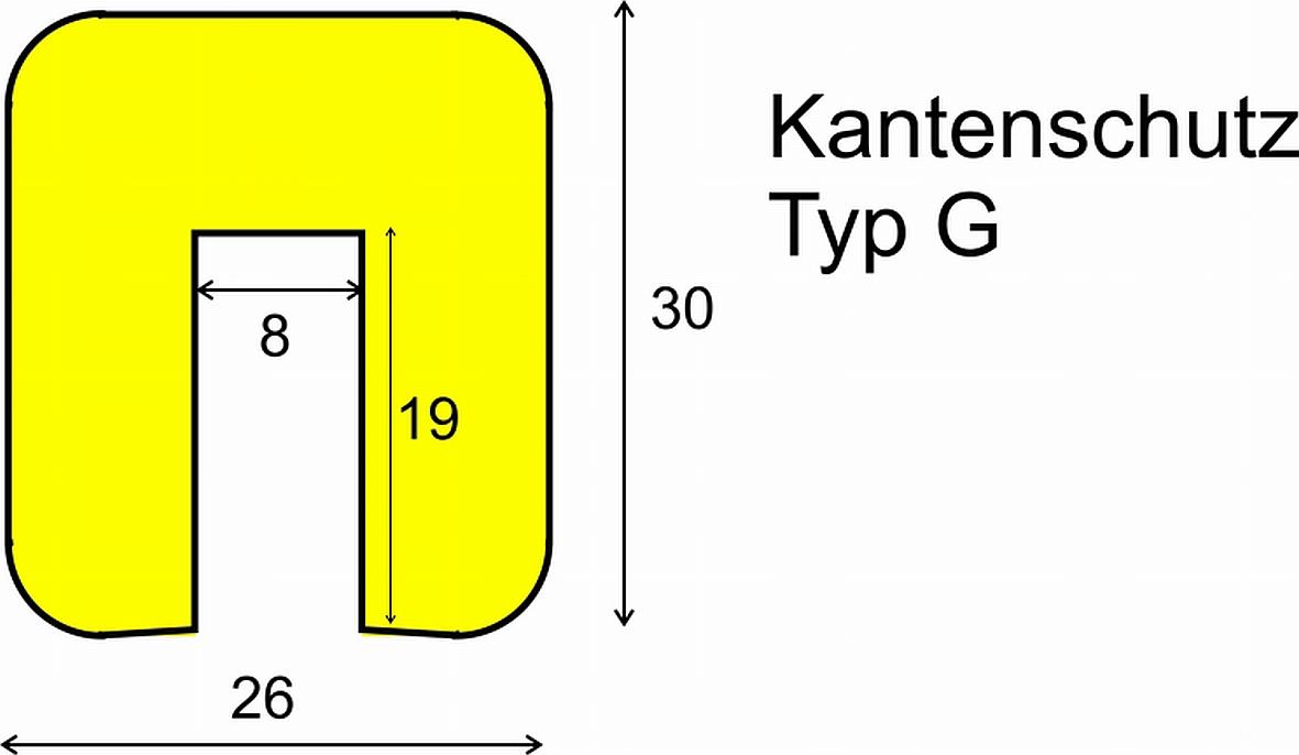 Kantenschutz -KNUFFI®- aus PU, 30x26 mm Typ G