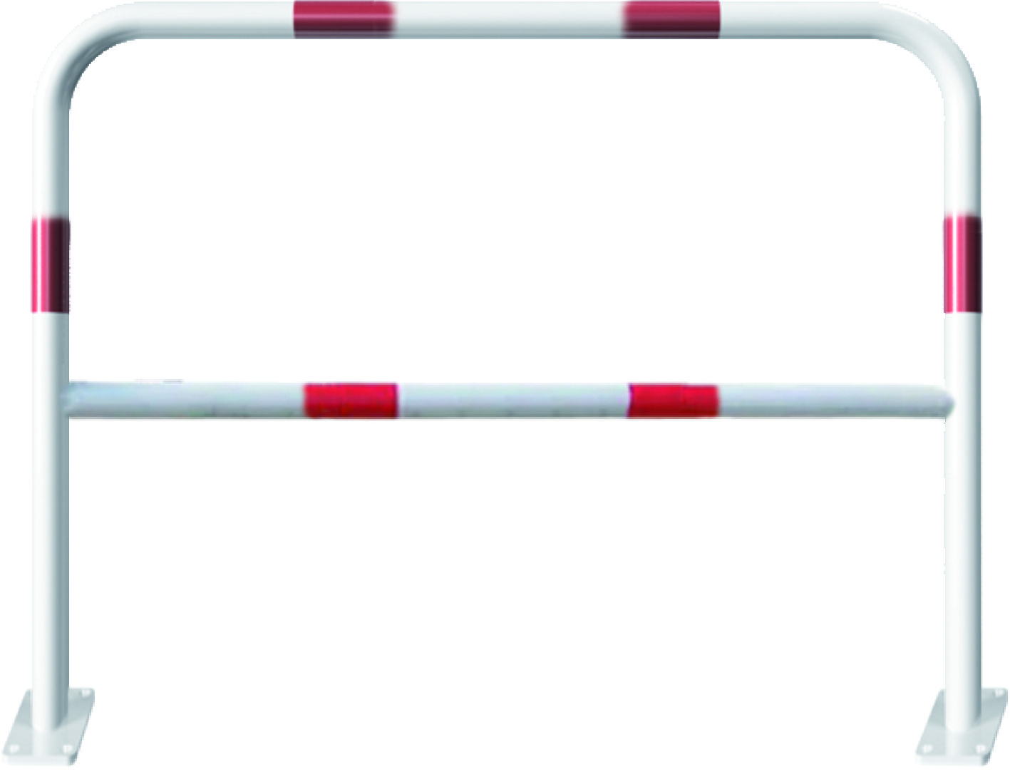 Absperrbügel/Anlehnbügel aus Stahl Ø 48 mm, zum Aufdübeln, mit Querholm, Höhe: 1 m 