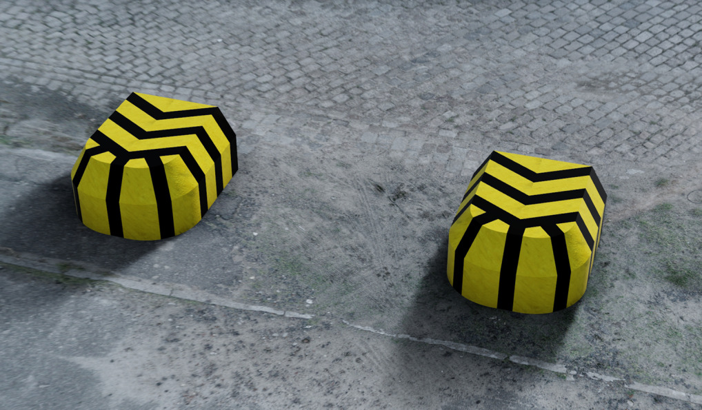 Anfahrschutzpoller S3 1250x900x600 mm Gelb/Schwarz lackiert