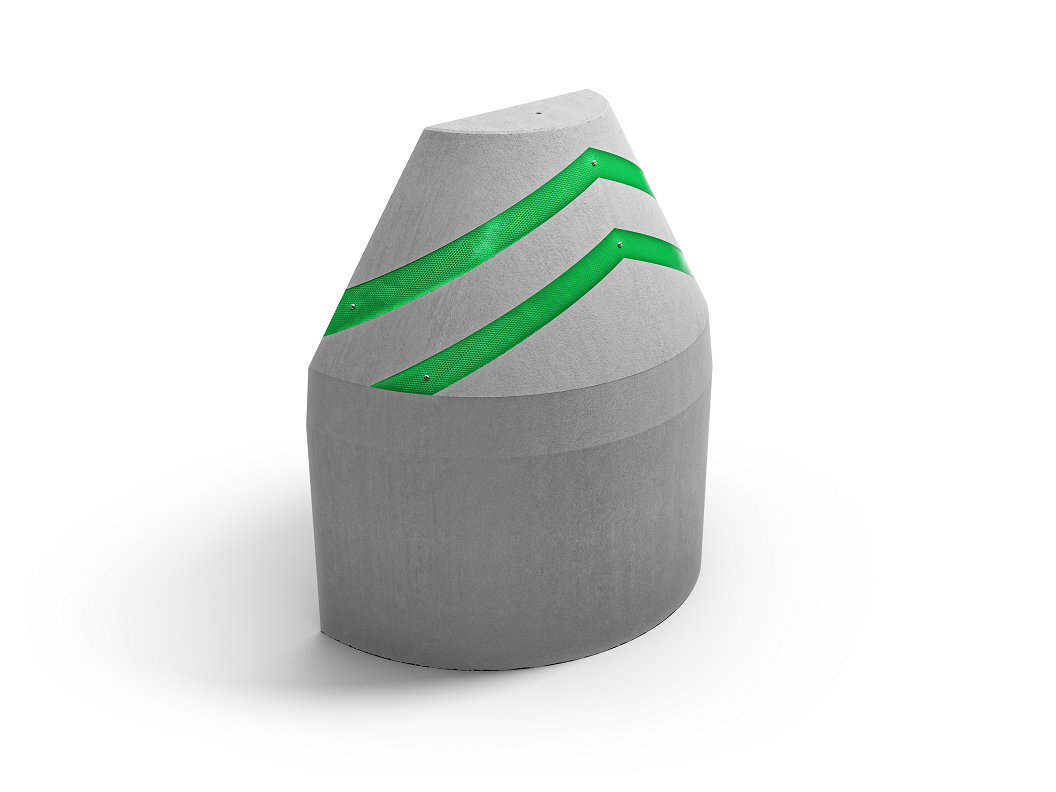 Anfahrschutzpoller Typ IIb 625x1250x1300 mm mit Reflexfolie