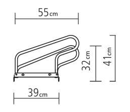 Fahrradständer -NILOS-, Radabstand 350 mm, einseitig, verschraubt