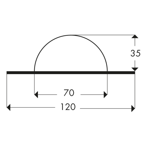 Eckschutz -KNUFFI®- aus PU, 70x35 mm, mit Edelstahlrücken Typ C+