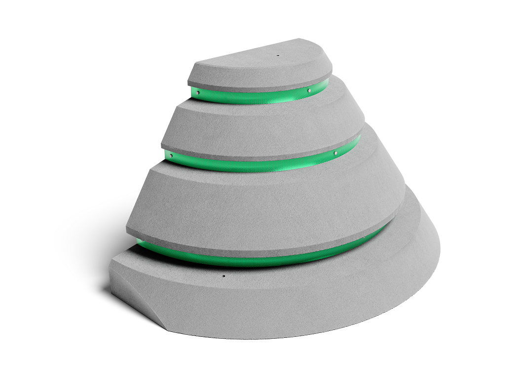 Anfahrschutzpoller Typ IVf 856x1550x840 mm mit Reflexfolie