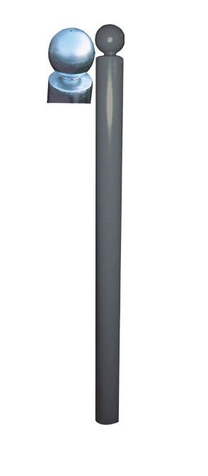Stilpoller aus Stahl Ø 102 mm, ortsfest mit Kugel