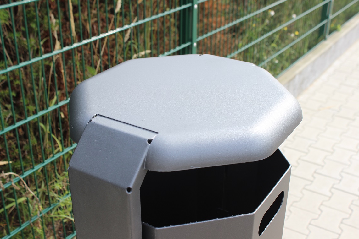 Abfallbehälter -Paris-, 45 Liter, aus Stahl, zum Einbetonieren