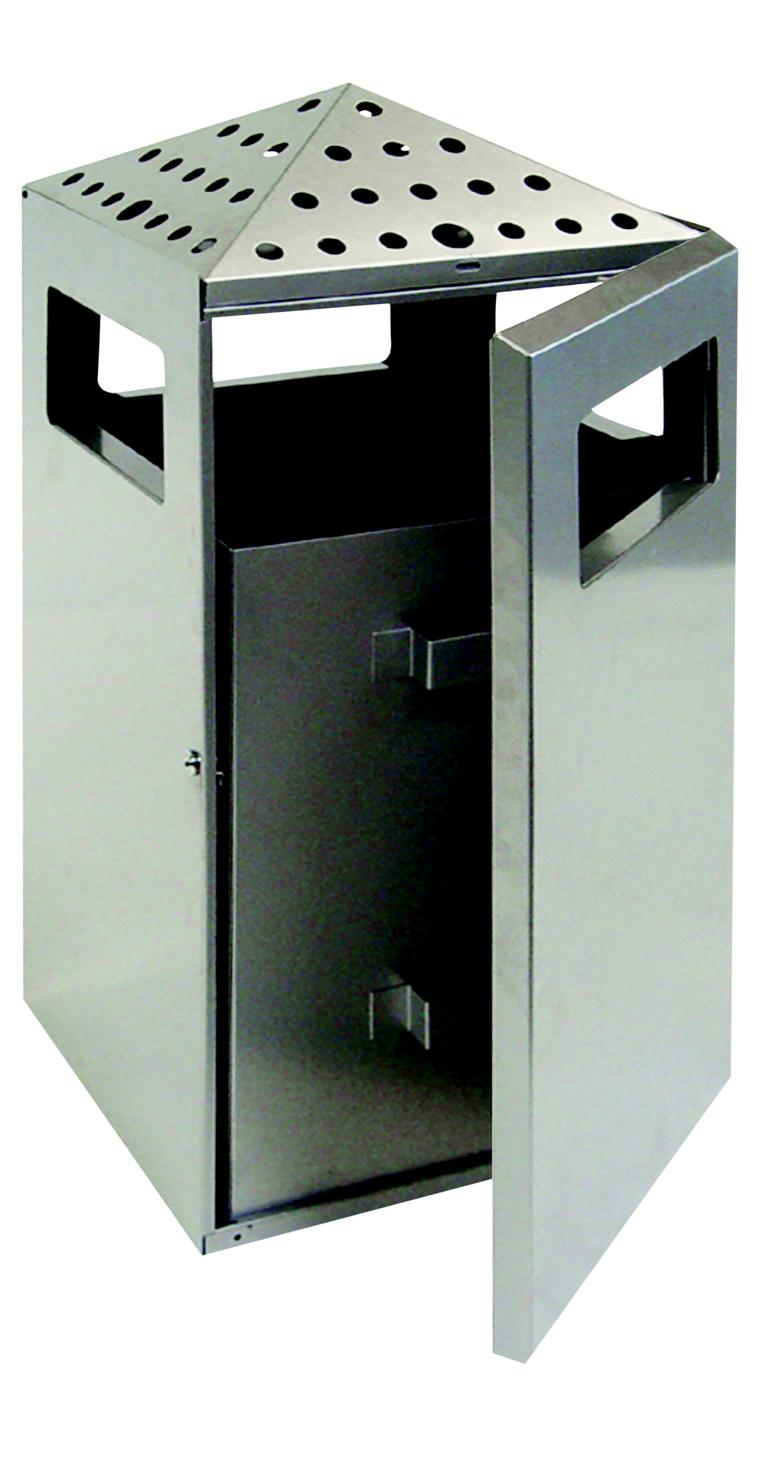 Abfallbehälter -PYRAMIDE-, 75 Liter, mit Ascher