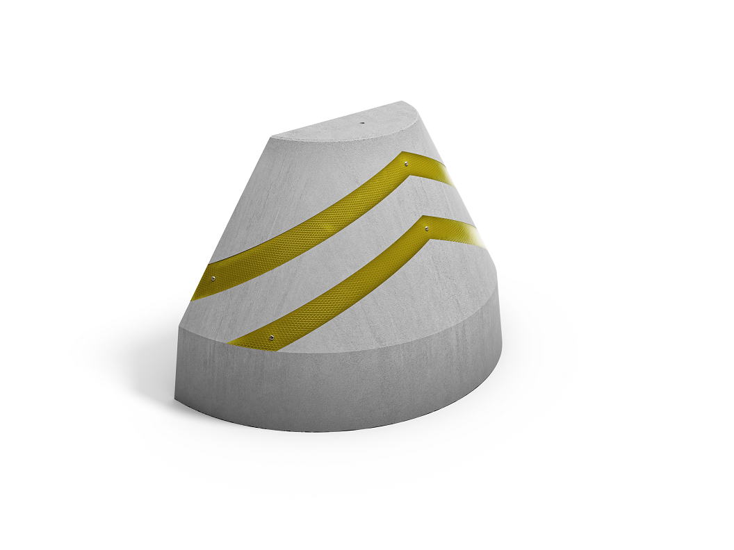 Anfahrschutzpoller Typ IIc 625x1250x800 mm mit Reflexfolie